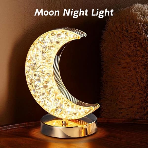 Crystal Moon Night Light Touch Lampa