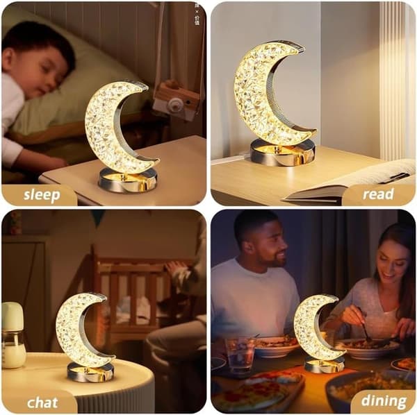 Crystal Moon Night Light Touch Lampa