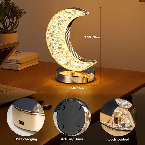 Crystal Moon Night Light Touch Lampa