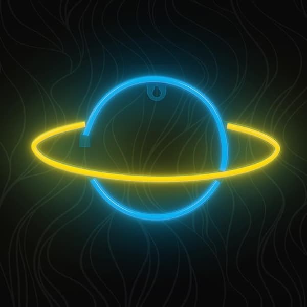 Forever Light LED Neon SATURN Bat FLNE11 + USB - Gul/Blå