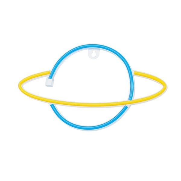 Forever Light LED Neon SATURN Bat FLNE11 + USB - Gul/Blå