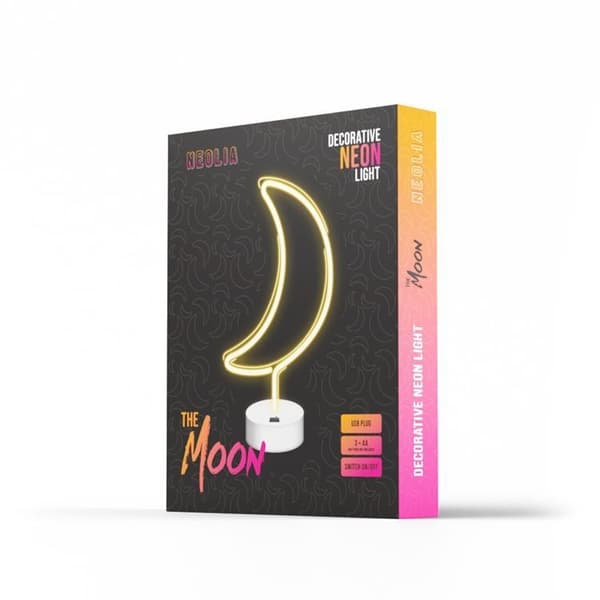 Neolia LED Neon Light MOON På Stativ NNE06 - Vit