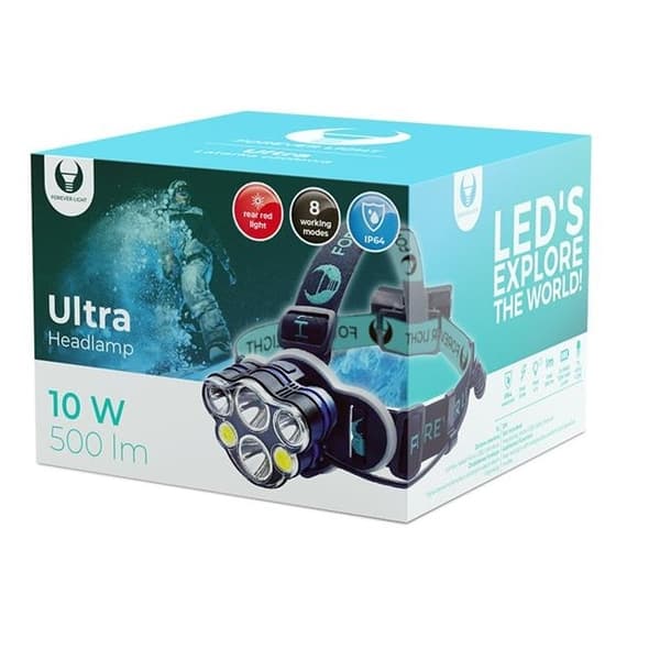 Forever Light LED Pannlampa Ultra T6 2x 10W + XP-E 2x 3W 500lm 1200mAh