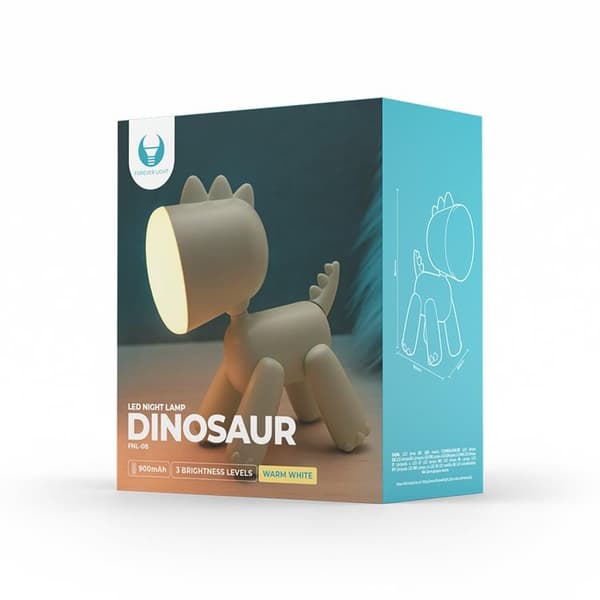 Forever LED Nattlampa Dinosaur FNL-08 - Vit