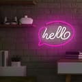 Miniatyrbild 6 av 9: Forever Light LED Neon HELLO Bat FLNE15 + USB - Rosa/Vit
