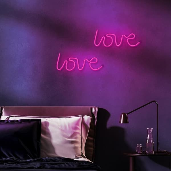 Forever Light LED Neon LOVE Bat FLNE05 + USB - Rosa