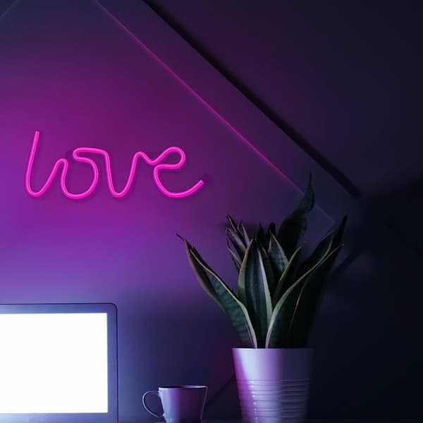 Forever Light LED Neon LOVE Bat FLNE05 + USB - Rosa
