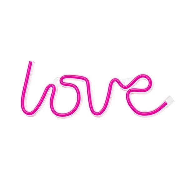 Forever Light LED Neon LOVE Bat FLNE05 + USB - Rosa