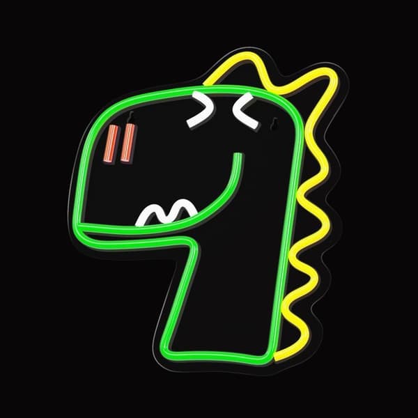 Forever Light LED Neon PLEXI JURASSIC DINO FLNJ02 - Grön