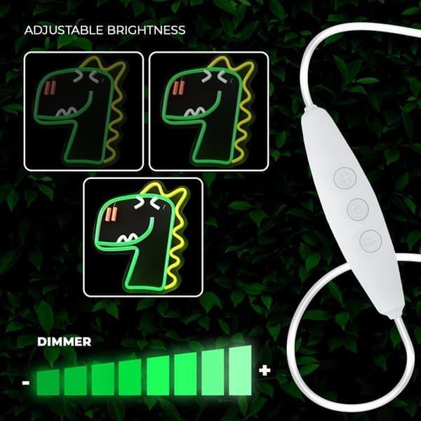 Forever Light LED Neon PLEXI JURASSIC DINO FLNJ02 - Grön