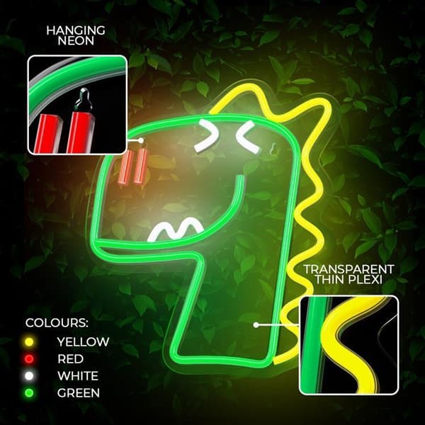 Forever Light LED Neon PLEXI JURASSIC DINO FLNJ02 - Grön