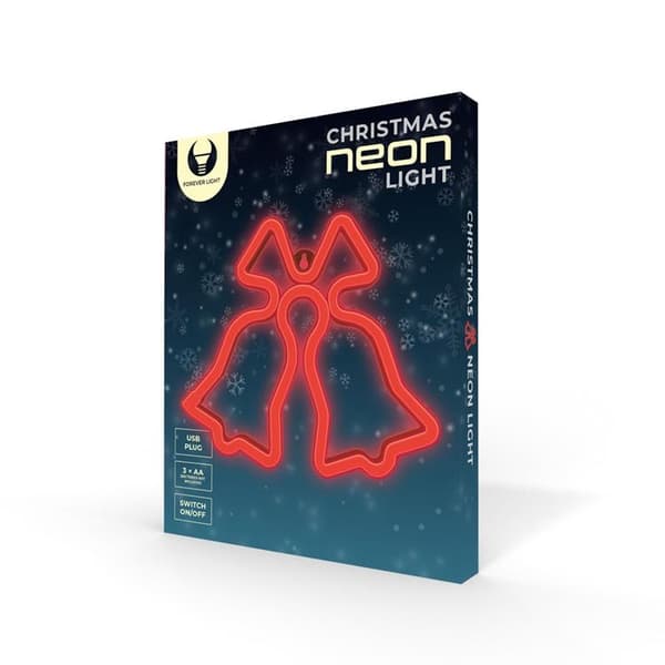 Forever Light LED Neon CHRISTMAS BELLS FLNE17 - Röd