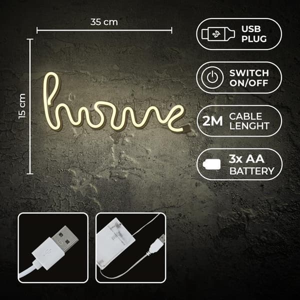Forever Light LED Neon HOME Bat + USB FLNE21 - VarmVit