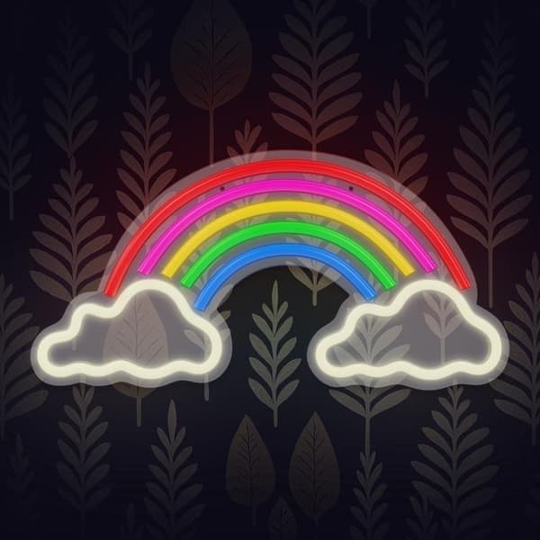 Forever Light LED Neon PLEXI RAINBOW ON CLOUDS - Flerfärgad