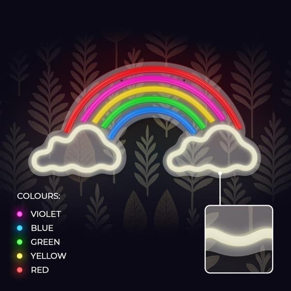 Forever Light LED Neon PLEXI RAINBOW ON CLOUDS - Flerfärgad