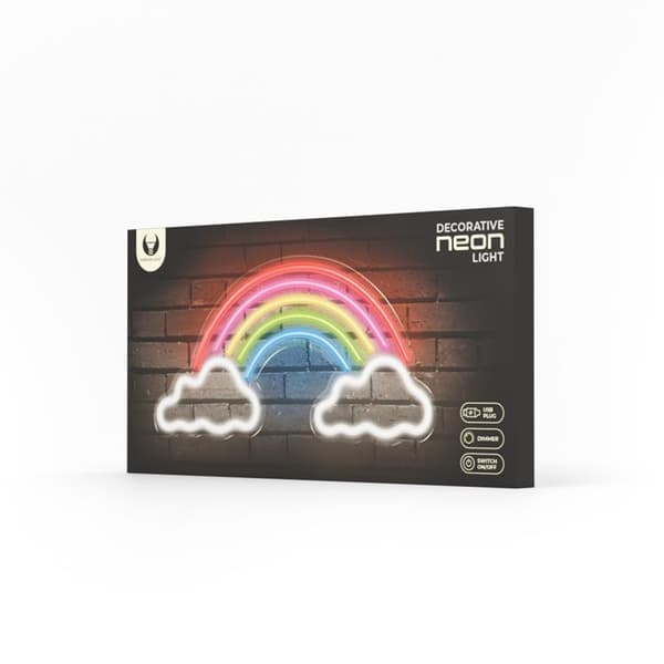 Forever Light LED Neon PLEXI RAINBOW ON CLOUDS - Flerfärgad
