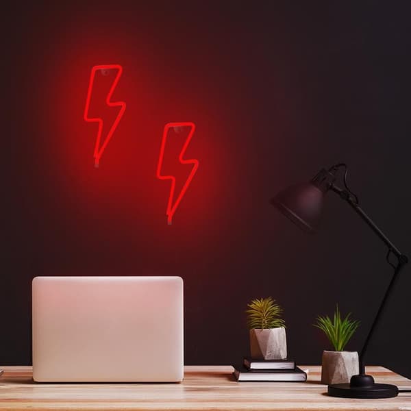 Forever Light LED Neon BOLT Bat + USB FLNE06 - Röd