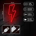 Miniatyrbild 8 av 9: Forever Light LED Neon BOLT Bat + USB FLNE06 - Röd