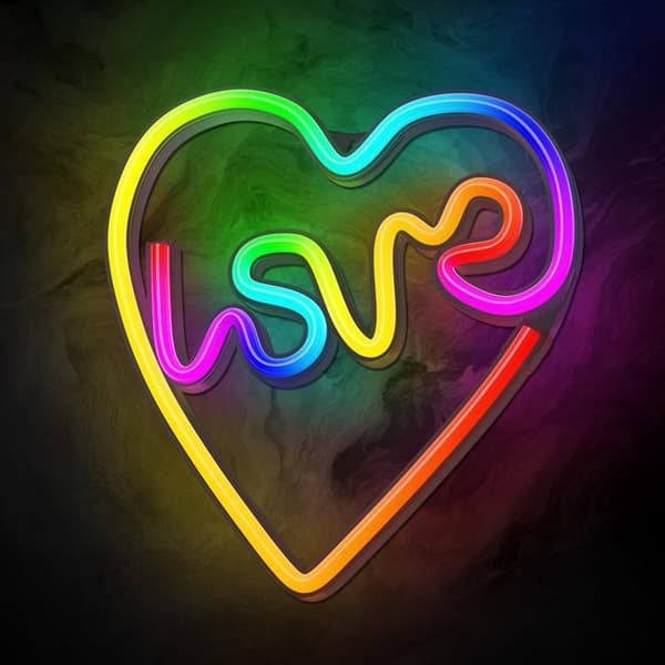 Forever Light LED Neon RGB LOVE IN HEART FLRN02 + RC