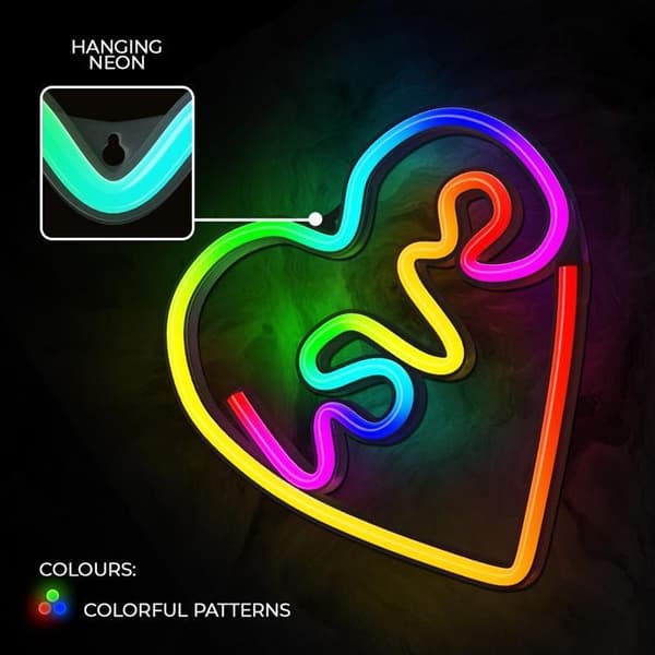 Forever Light LED Neon RGB LOVE IN HEART FLRN02 + RC