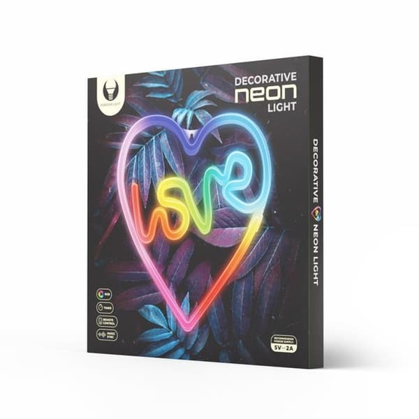Forever Light LED Neon RGB LOVE IN HEART FLRN02 + RC