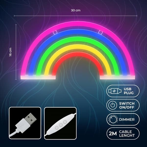 Forever Light LED Neon Light RAINBOW 5 Färger FLNE14X