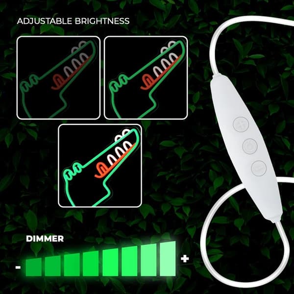 Forever Light LED Neon PLEXI JURASSIC CROC FLNJ03 - Grön