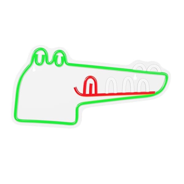 Forever Light LED Neon PLEXI JURASSIC CROC FLNJ03 - Grön