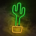 Miniatyrbild 4 av 9: Forever Light LED Neon CACTUS Bat FLNE02 + USB - Orange/Grön