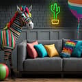 Miniatyrbild 6 av 9: Forever Light LED Neon CACTUS Bat FLNE02 + USB - Orange/Grön