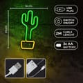 Miniatyrbild 8 av 9: Forever Light LED Neon CACTUS Bat FLNE02 + USB - Orange/Grön