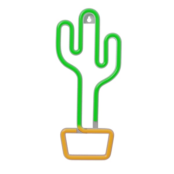 Forever Light LED Neon CACTUS Bat FLNE02 + USB - Orange/Grön Grön, Gul
