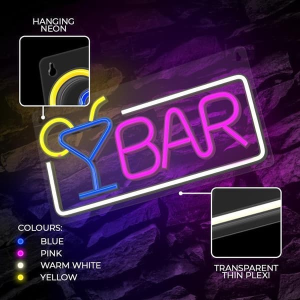 Forever Light LED Neon PLEXI BAR FPNE01X - Flerfärgad