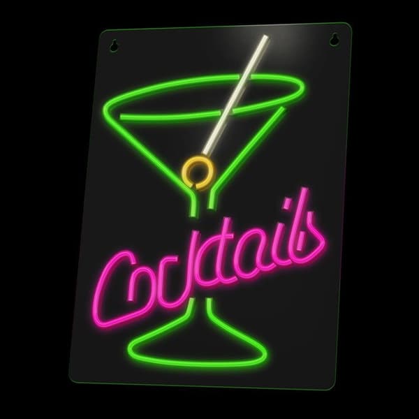 Forever Light LED Neon PLEXI COCKTAILS - Rosa/Grön