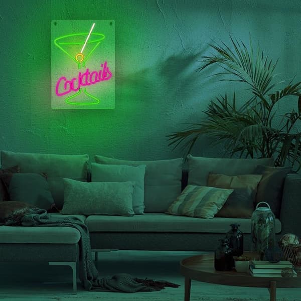 Forever Light LED Neon PLEXI COCKTAILS - Rosa/Grön