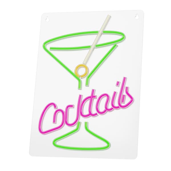 Forever Light LED Neon PLEXI COCKTAILS - Rosa/Grön