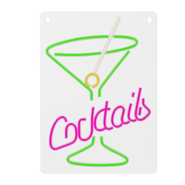 Forever Light LED Neon PLEXI COCKTAILS - Rosa/Grön