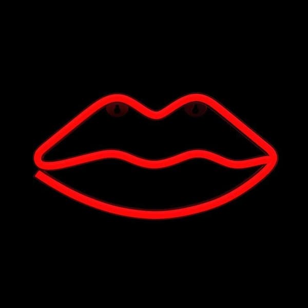 Forever Light LED Neon LIPS Bat + USB FLNE08 - Röd