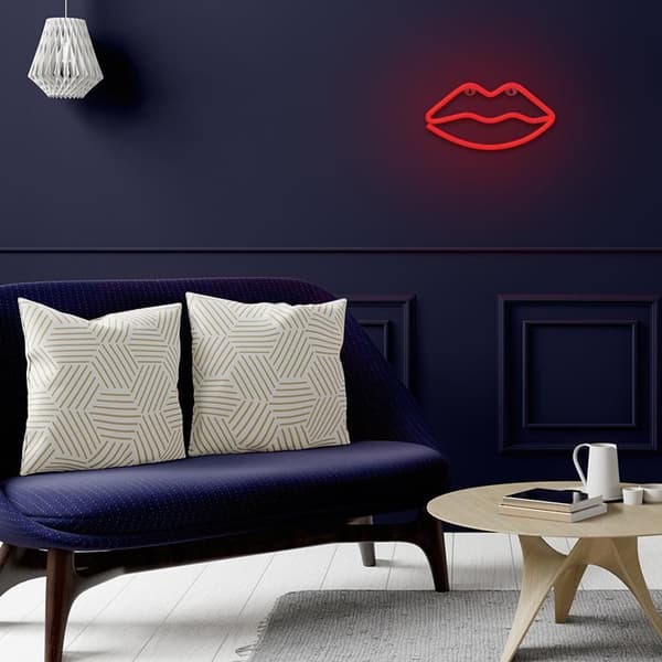 Forever Light LED Neon LIPS Bat + USB FLNE08 - Röd