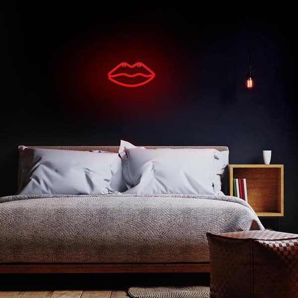 Forever Light LED Neon LIPS Bat + USB FLNE08 - Röd