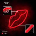Miniatyrbild 6 av 8: Forever Light LED Neon LIPS Bat + USB FLNE08 - Röd