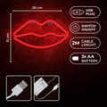 Miniatyrbild 7 av 8: Forever Light LED Neon LIPS Bat + USB FLNE08 - Röd