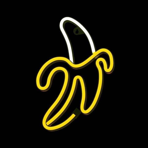 Forever Light LED Neon BANANA Bat FLNE10 + USB - Gul/Vit