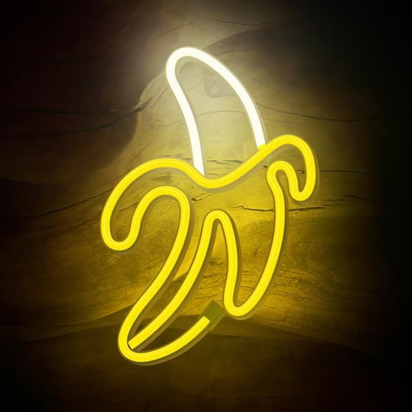 Forever Light LED Neon BANANA Bat FLNE10 + USB - Gul/Vit