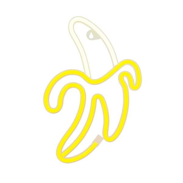 Forever Light LED Neon BANANA Bat FLNE10 + USB - Gul/Vit Vit, Gul