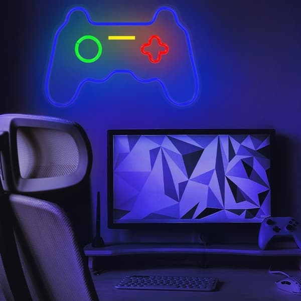 Forever Light LED Neon GAMEPAD Bat FPNE03X + USB - Flerfärgad