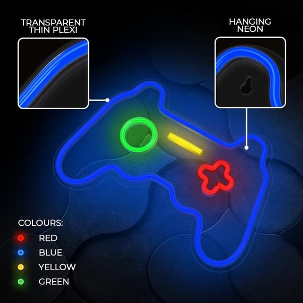 Forever Light LED Neon GAMEPAD Bat FPNE03X + USB - Flerfärgad
