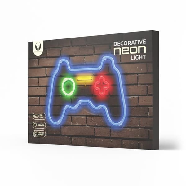 Forever Light LED Neon GAMEPAD Bat FPNE03X + USB - Flerfärgad