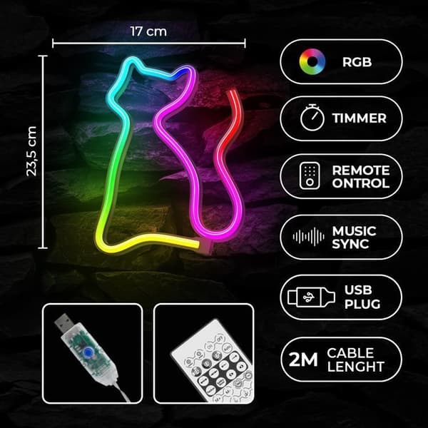 Forever Light LED Neon Light RGB CAT FLRN03 + RC