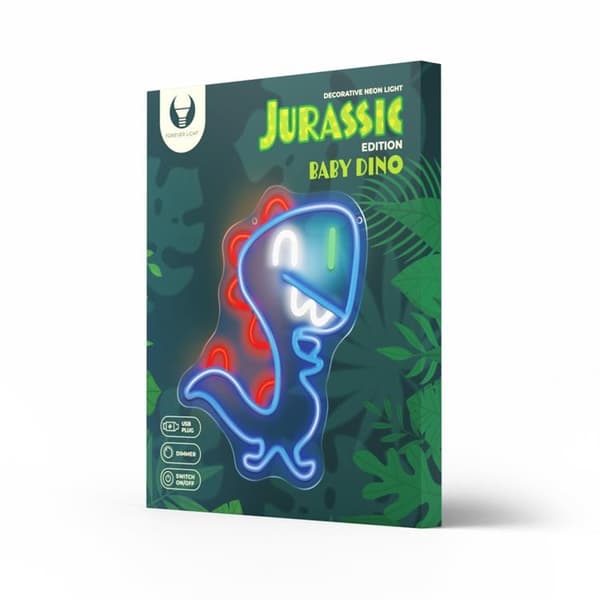 Forever Light LED Neon PLEXI JURASSIC BABY DINO FLNJ01 - Blå